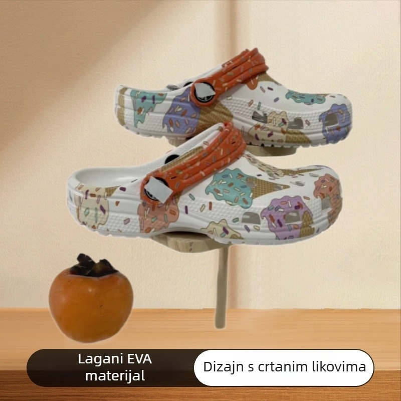 Crtić Pikachu i Minioni s motivom sladoleda — sandale za plažu za djecu i odrasle