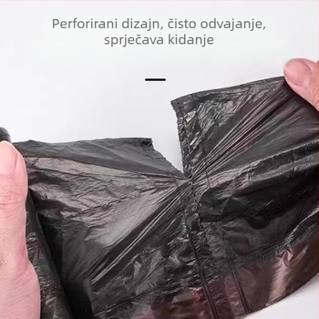 Prijenosne vrećice za smeće sa vezicama, kućne upotrebe, crne velike kuhinjske vreće za otpad, pakiranje na veliko