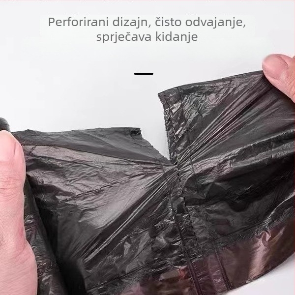 Prijenosne vrećice za smeće sa vezicama, kućne upotrebe, crne velike kuhinjske vreće za otpad, pakiranje na veliko