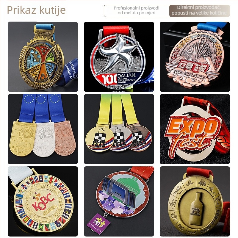 Prilagođene metalne medalje za maratonska događanja s emajliranim završetkom, memorijalne medalje za utrke