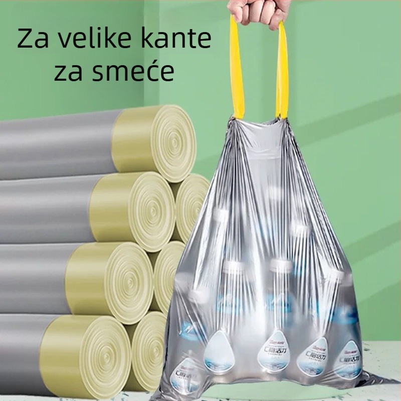 Debljana vrećica za smeće sa šnalom, ekstra velika; četvrtasta kuhinjska kanta 30 L