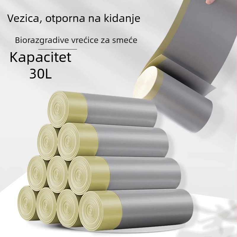 Debljana vrećica za smeće sa šnalom, ekstra velika; četvrtasta kuhinjska kanta 30 L