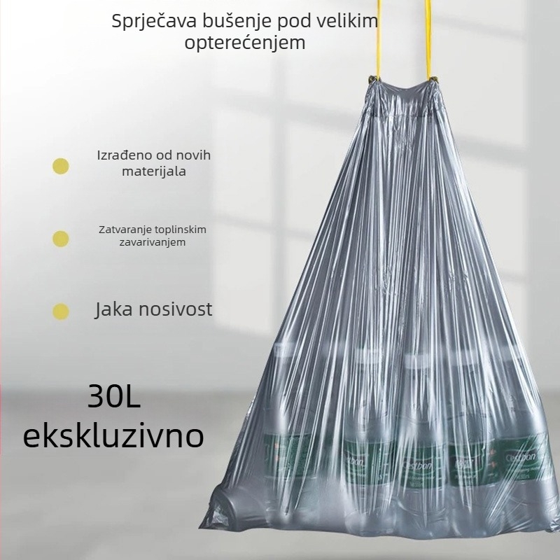 Debljana vrećica za smeće sa šnalom, ekstra velika; četvrtasta kuhinjska kanta 30 L