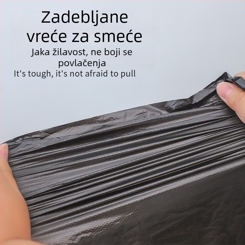 Jednokratna velika vreća za otpad s plosnim otvorom, crna plastična vreća za kućnu upotrebu