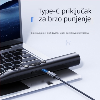 Bežični laserski multimedični pokazivač s teleskopskim prebacivanjem stranica i digitalnim zaslonom za nastavu i prezentacije