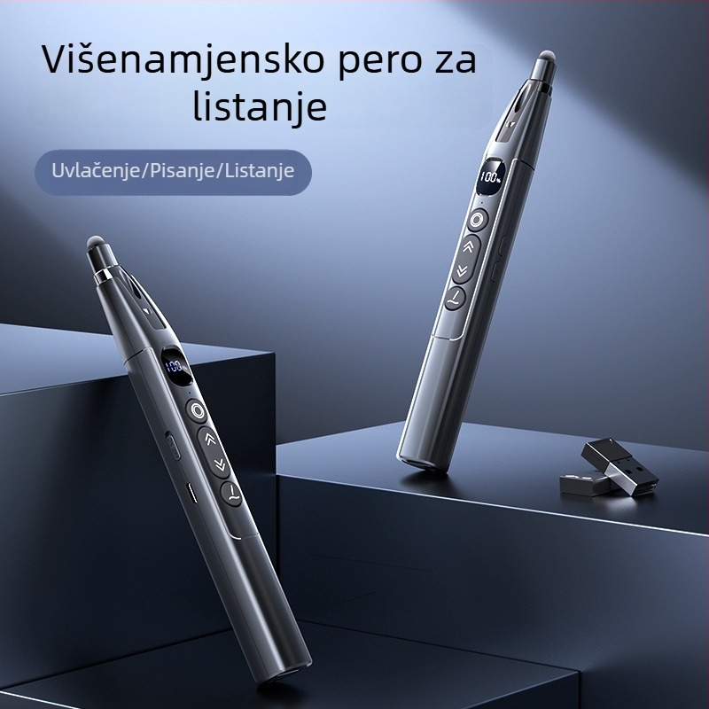 Bežični laserski multimedični pokazivač s teleskopskim prebacivanjem stranica i digitalnim zaslonom za nastavu i prezentacije