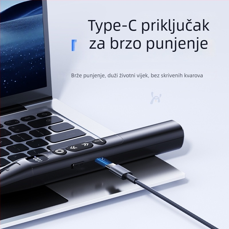 Bežični laserski multimedični pokazivač s teleskopskim prebacivanjem stranica i digitalnim zaslonom za nastavu i prezentacije
