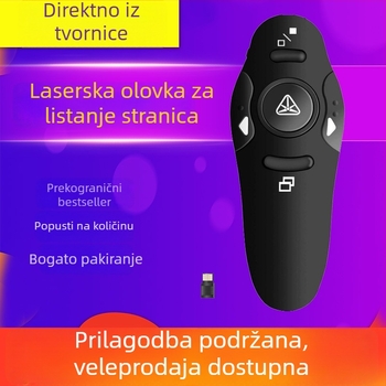 2.4G bežični PPT pero za prebacivanje stranica s USB laserskim pokazivačem – prezentator 016