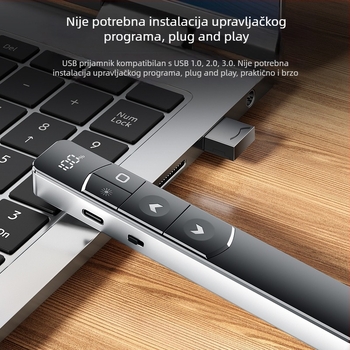 S10 lasersko pero za prebacivanje stranica, multimedijsku projekciju i PPT prezentacije na uredskim sastancima — bežični daljinski upravljač, punjivo pero