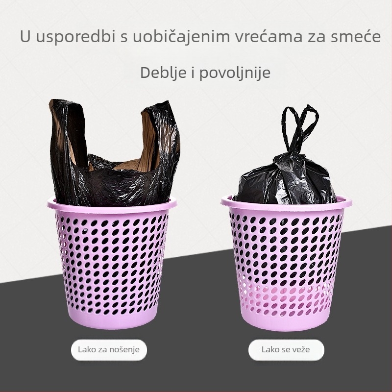 Velika debela vreća za smeće, vest-stil, crna, u roli, za kućnu upotrebu