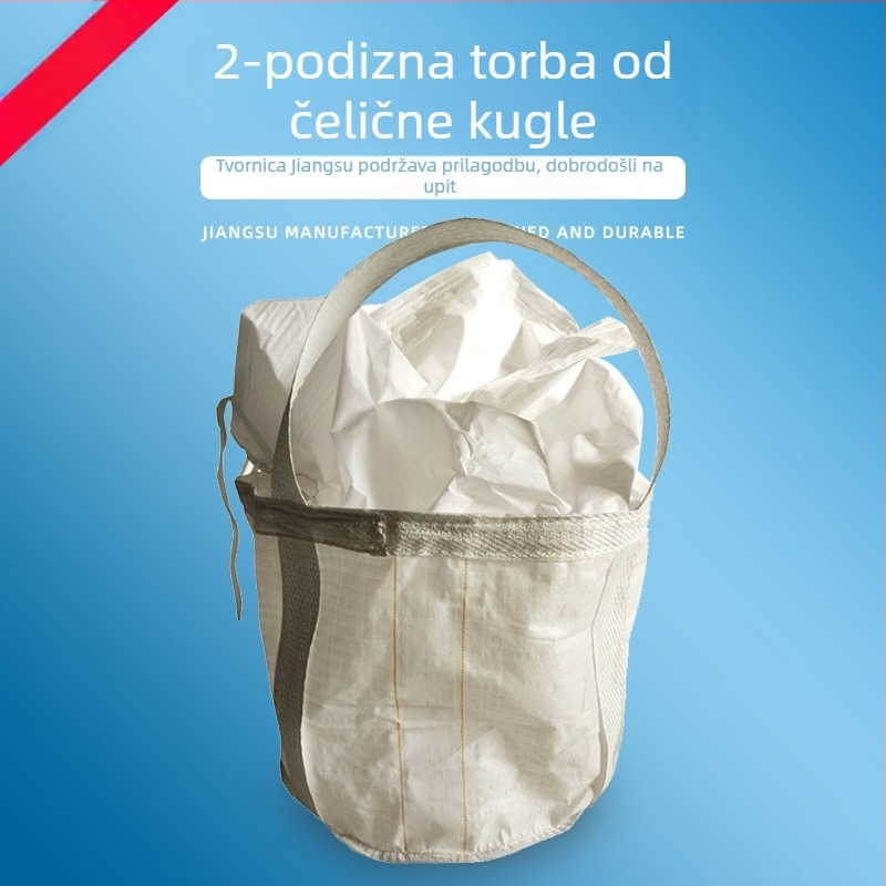 Ton vreća s dvije ručke i donjim džepom, debela tkanina za minerale, bijela