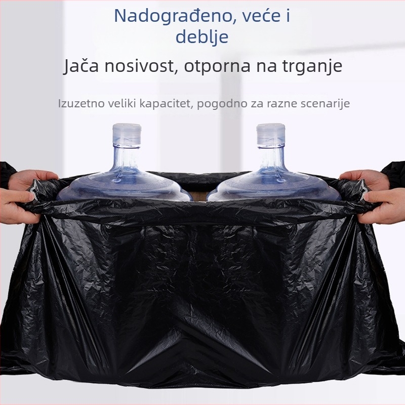 Crne vreće za otpad XL, ojačane, za hotele i održavanje čistoće, velike komercijalne vreće za smeće