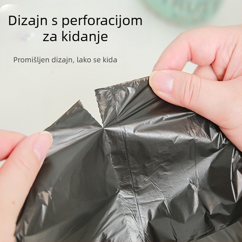 Domaće debele jednokratne vreće za smeće, crne, veličine velike i srednje, u roli s perforacijom