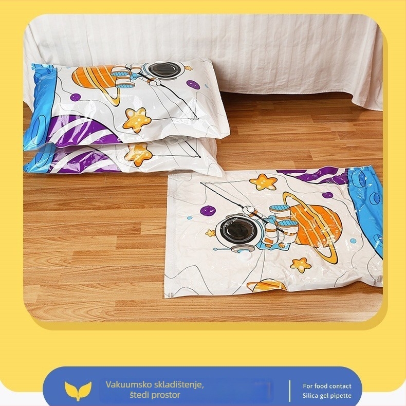 Velika vakuumska torba za skladištenje, debela, s pumpom, astronautska tema