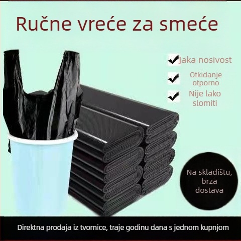 Xinsheng debeli vrećice za otpad za kućnu upotrebu, prijenosne, velike, crne plastične vreće za kuhinju