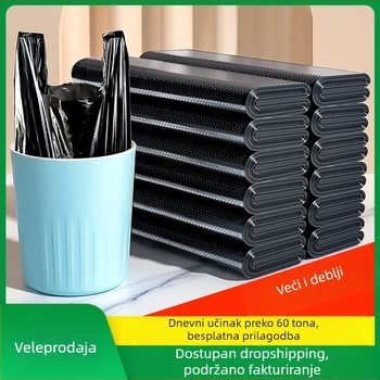 Domaća debela velika vreća za smeće u stilu vesta, jednokratna, crna plastična vrećica