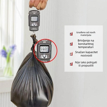 Debeli jednokratni vrećice za kućanstvo, velike veličine, s držalom, ravnim otvorom, crne, veleprodajni paket malih vrećica