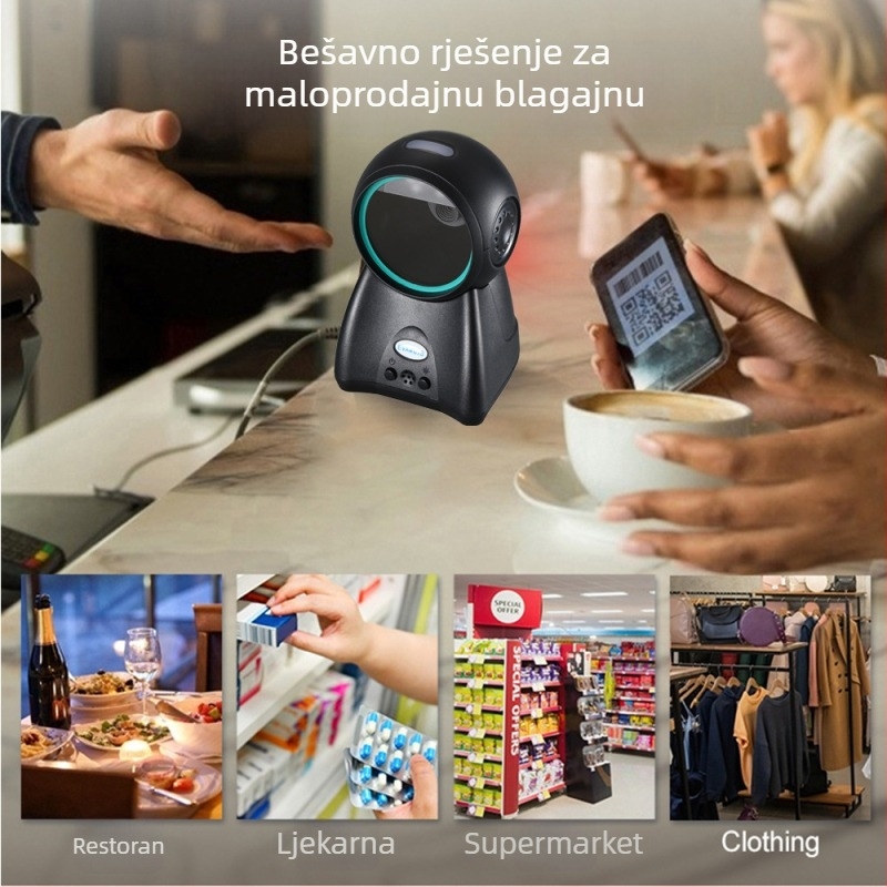Pistolni čitač barkodova 1D/2D za platforme – USB sučelje
