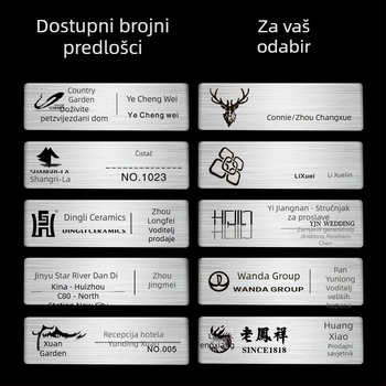 Prilagođena metalna kartica za ime s iglom, službeni identifikacijski badge zaposlenika od nehrđajućeg čelika