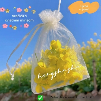 Mrežasta vrećica s vrpcom za aromatične vrećice, sapun i nakit