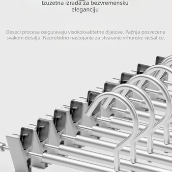 Vješalica za hlače od aluminijske legure, protuklizni klips, okretna vješalica za garderobu