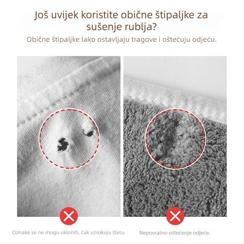 Klipovi za odjeću bez tragova, plastična vješalica za sušenje i set klipova za rublje i deke
