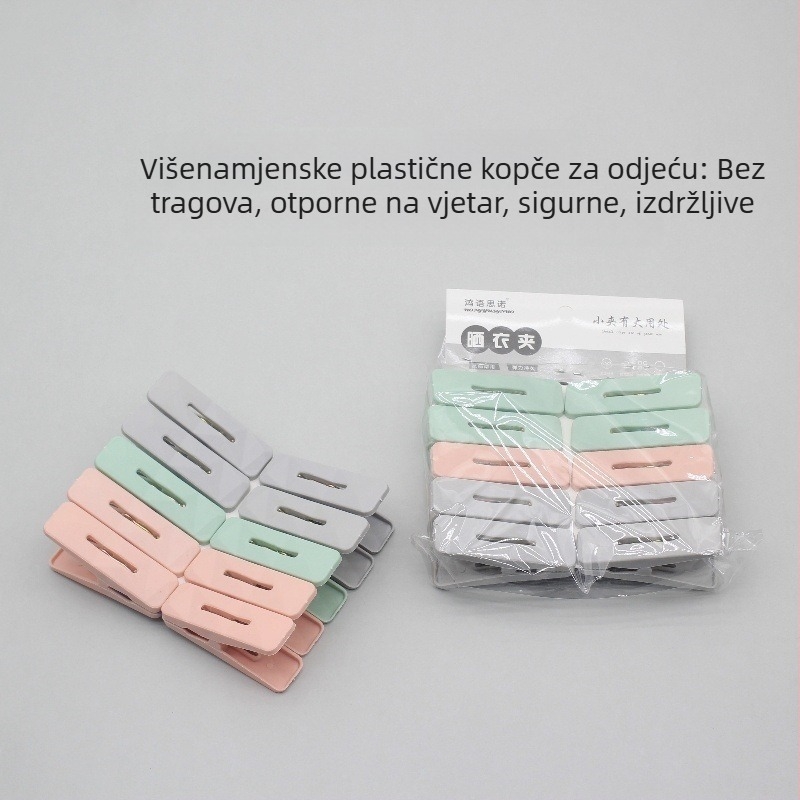 Plastični klips za sušenje bez tragova, višenamjenski klips za pokrivače, kravate, donje rublje i hlače; kompaktno i prijenosno za dom ili dom studenata