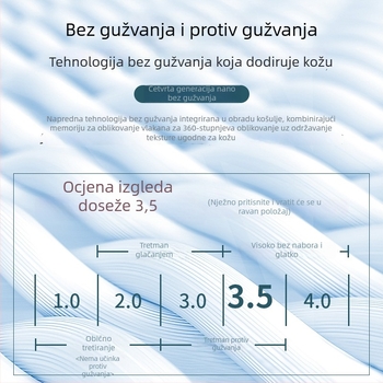 Muška košulja s dugim rukavima, bijela, prilagođena, poslovna košulja s dozom luksuza, bez glačanja, izvezeni logotip