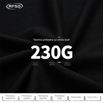 RSFD Muška oversize majica s drop-shoulder krojem, 230 g teška pamuk, 96% i više čisti pamuk, kratki rukav, okrugli izrez, print životinja, ljetni streetwear