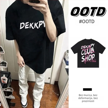 Unisex pamučna majica kratkih rukava, ljetni opušteni kroj, streetwear za parove