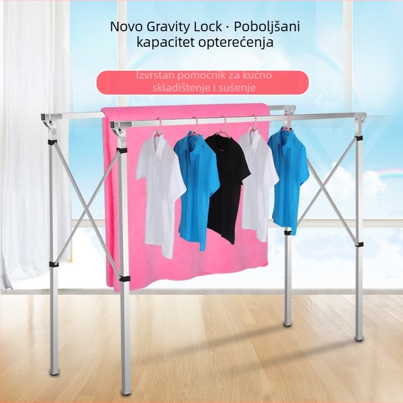 Gravity Lock sušilica za odjeću, H-oblik sklopivi podni stalak, čvrsta nehrđajućeg čelika