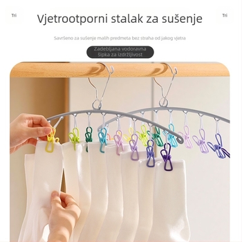 Uyiku Vjetrovita vješalica za odjeću – dva u jednom s kopčama za sušenje, pogodno za kućnu upotrebu