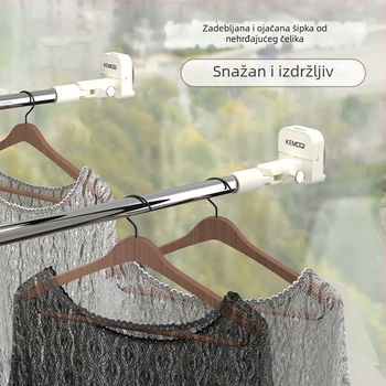 Usisna sušionica za odjeću s vakuumskim čašicama, produžna i rotirajuća, bez bušenja, s držačem za ručnike, šipkom za zavjesu tuša i policom za papuče