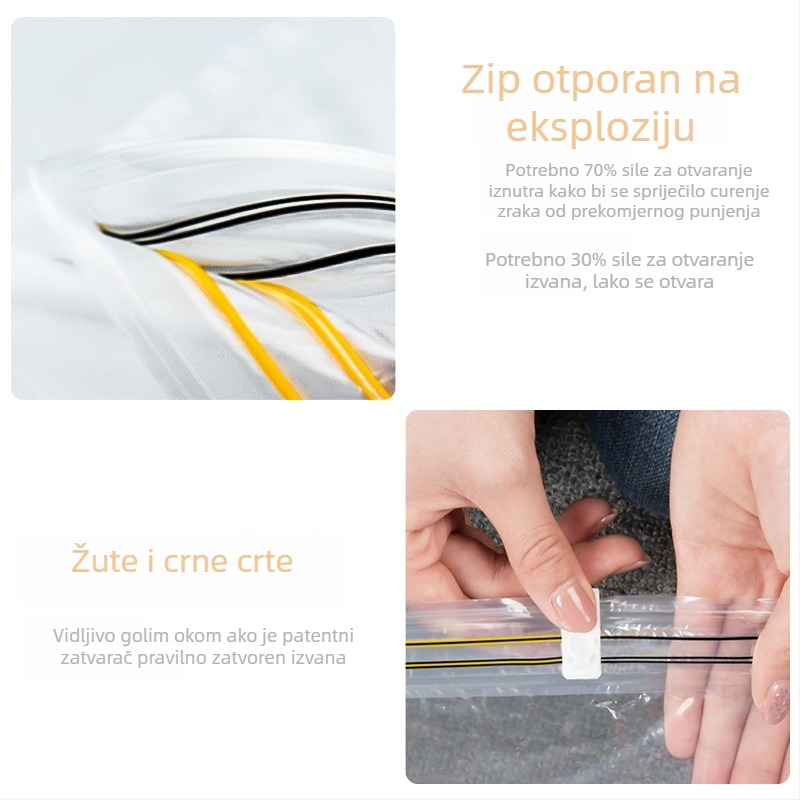 Set vakuum vrećica za komprimiranje odjeće i deke, ekstra veliki, za putovanja, 25 kom.