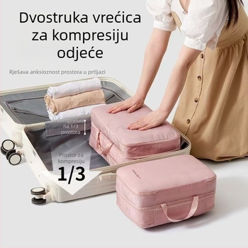 Dvostruko slojna torba za pohranu odjeće za putovanja i poslovna putovanja, kompresijska torba za odjeću i organizacija prtljage