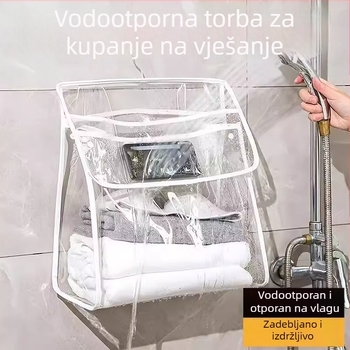 Viseći vodootporni organizator kupaonice za odjeću i telefon