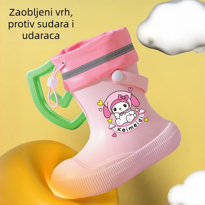 Dječje tople kišne čizme, gumene, vodootporne, s protukliznom podlogom, visokim vrhom, za školu