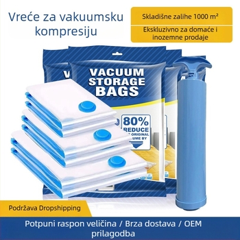 Debeli prozirni vakuumski vrećica za pohranu, velika veličina, za pokrivače i odjeću, s pumpom