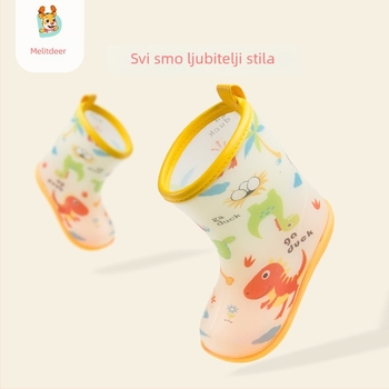 Dječje čizme za kišu Millie the Fawn, PVC otisak, srednje dužine do potkoljenice, protuklizne, za dječake i djevojčice