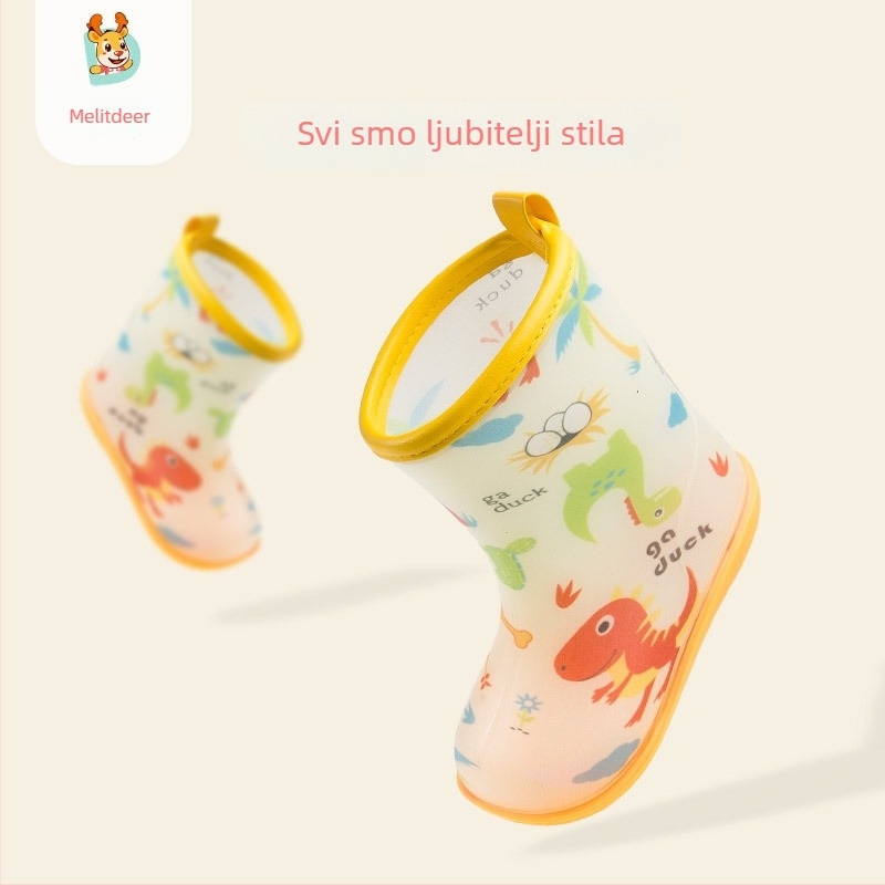 Dječje čizme za kišu Millie the Fawn, PVC otisak, srednje dužine do potkoljenice, protuklizne, za dječake i djevojčice