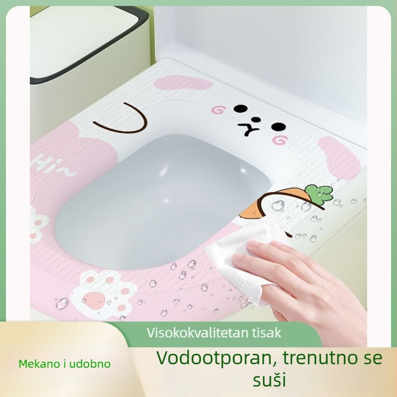 Nova debela pjena jastučić za sjedalo na WC-u s motivom crtanih, univerzalna za sve sezone, samolijepljiva, periva i topla