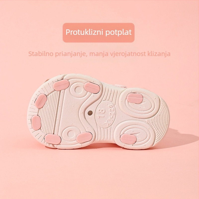 Dječje sandale za dječake i djevojčice s crtićem cvijeta i mašnicom, mekana potplata, protuklizne PVC cipele za djecu 1–4 godine.