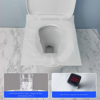 Vodotopiva jednokratna podloga za sjedalo WC-a, 1/4 sklop, 14 g drvene celuloze, prijenosni toaletni papir za kućnu upotrebu