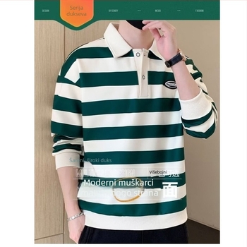 Muška polo majica s dugim rukavima, japanskog stila, bez marke, minimalistički dizajn