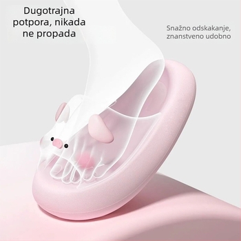 Ženske papuče s crtićem praščića, ljetne papuće od EVA pjene, s jednim remenom, mekane i udobne.