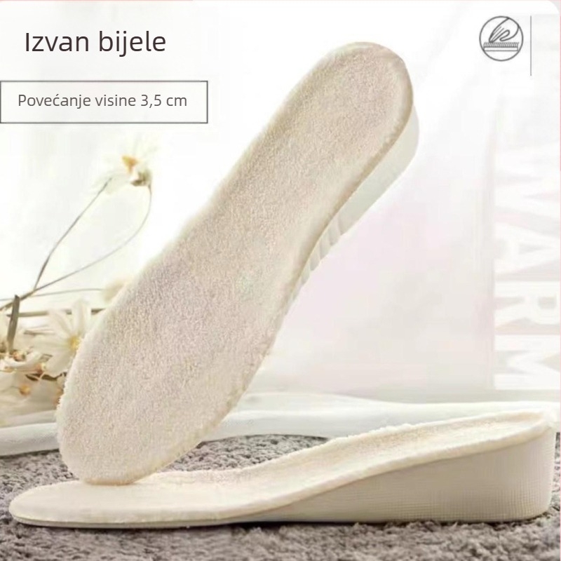 Nevidljive udobne uloške za povećanje visine za muškarce i žene, vuneni deblji sloj s flisom, za čizme