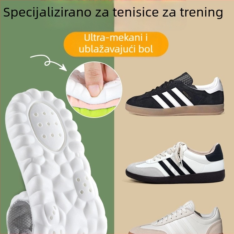 Izuzetno mekani ulošci za žene i muškarce, deblji za udoban dugi stajanje, ublažavaju udarce i bol, idealni za sport, vojnu obuku i stajanje, s masažnim učinkom