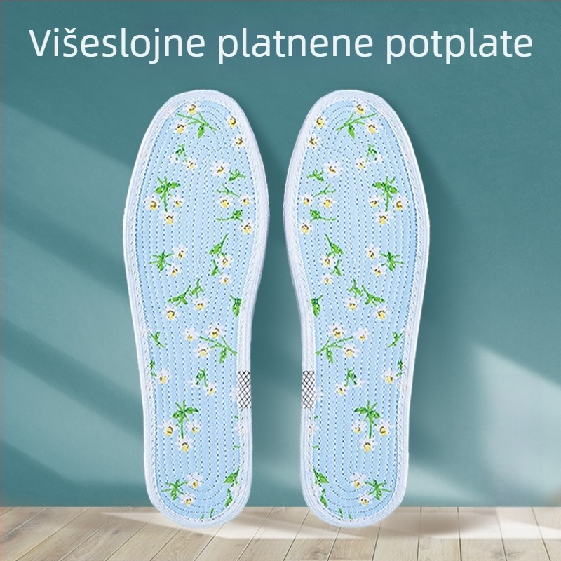 Višeslojni pamučni ulošci za platnene cipele, proljeće i jesen, prozračni, upijaju znoj i otporni na miris, puni ulošci za muškarce i žene