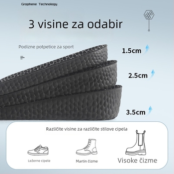 PU uložak za podizanje visine za muškarce i žene, prozračan, upija vlagu, kontrola mirisa, izuzetno mekan, apsorpcija udaraca, nevidljivi cijeli uložak