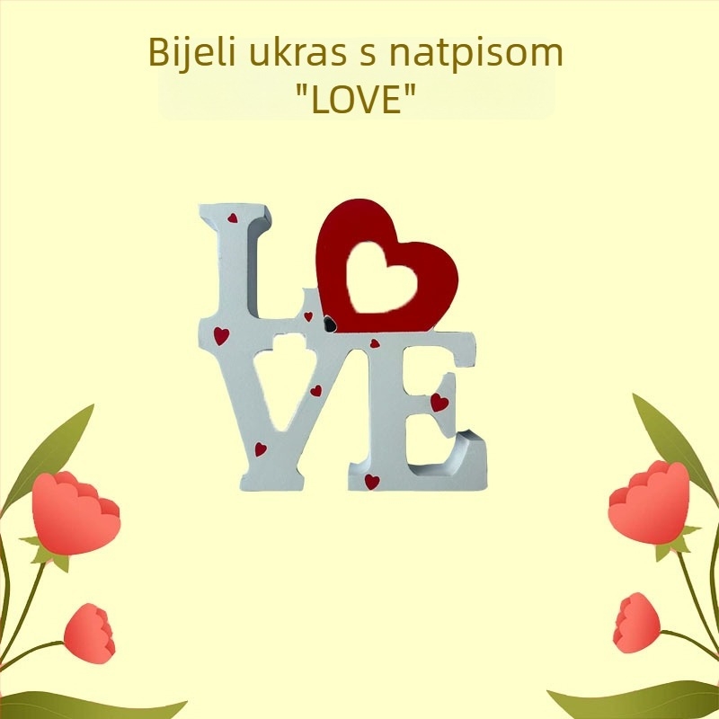Drevena dekoracija s slovima LOVE za Valentinovo i vjenčanje – dekor ljubavi, DIY
